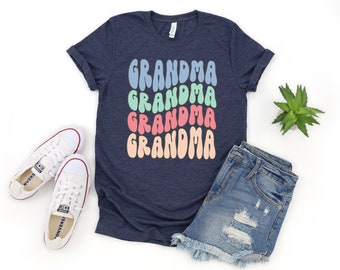 Retro Grandma Shirt, Vintage Retro Grandma T Shirt, Grandma Gift for Birthday, New Grandma T Shirt, Pregnancy Announcement