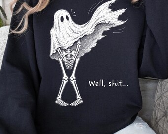 Funny Halloween Sweatshirt, Skeleton Shirt, Spooky Season Lover Gift, Fall Sweatshirt