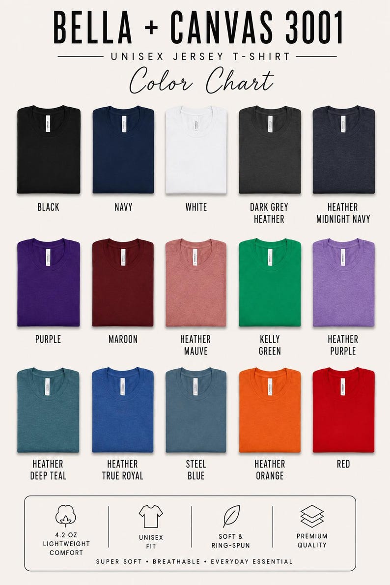 the color chart for a t - shirt