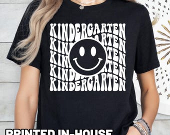 Retro Kindergarten Teacher Shirt, Kindergarten Shirt, Kinder Shirt, Kinder Teacher Tee, Teacher Gift, Gift for Teacher, Shirts for Teacher