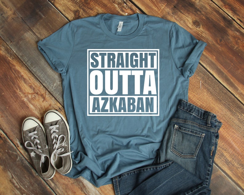 a t - shirt that says straight outa azkkaban on it