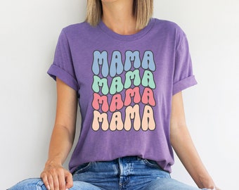 Retro Mom Shirt, Vintage Mom T Shirt, Retro Mom Tees, Mom Tshirt, Mom Gift, Pregnancy Announcement, Blessed Mama, Mama Retro Shirt Gift