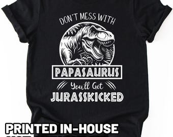 Camiseta de abuelo, camiseta de Papasaurus jurásico, regalo del Día del Padre, camiseta de abuelo dinosaurio