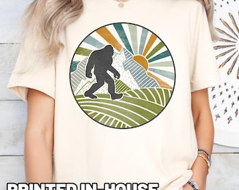 Retro Bigfoot Shirt, Sasquatch Shirt, Bigfoot T Shirt, Hiking Shirt, Camping Shirt, Bigfoot Lover Shirt, Bigfoot Tee, Camping Tee