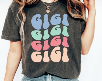 Retro Gigi Shirt Comfort Colors, Retro Gigi T Shirt, Vintage Gigi Tee, Gift for Gigi Birthday, Gigi Gift, Oversized Shirt