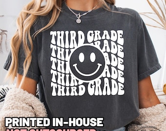 Third Grade Teacher Shirt Comfort Colors Shirt Print, 3rd Grade Teacher Tee, Retro Teacher Shirt, School Teacher Gift, Baggy, Oversized