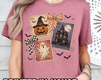 Halloween Shirt, Halloween Stamps Tee, Fall T-Shirt, Spooky Season Shirt, Ghost TShirt