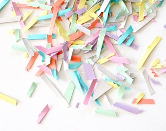 Pastel Rainbow Paper Confetti, Colorful Paper Shreds Dessert Table Decor Sprinkle Gift Wrap Favors Filling Scrap Paper Sprinkle Eco Confetti