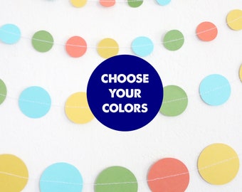 Guirnalda circular de colores personalizada: pancarta de confeti de papel hecha a mano