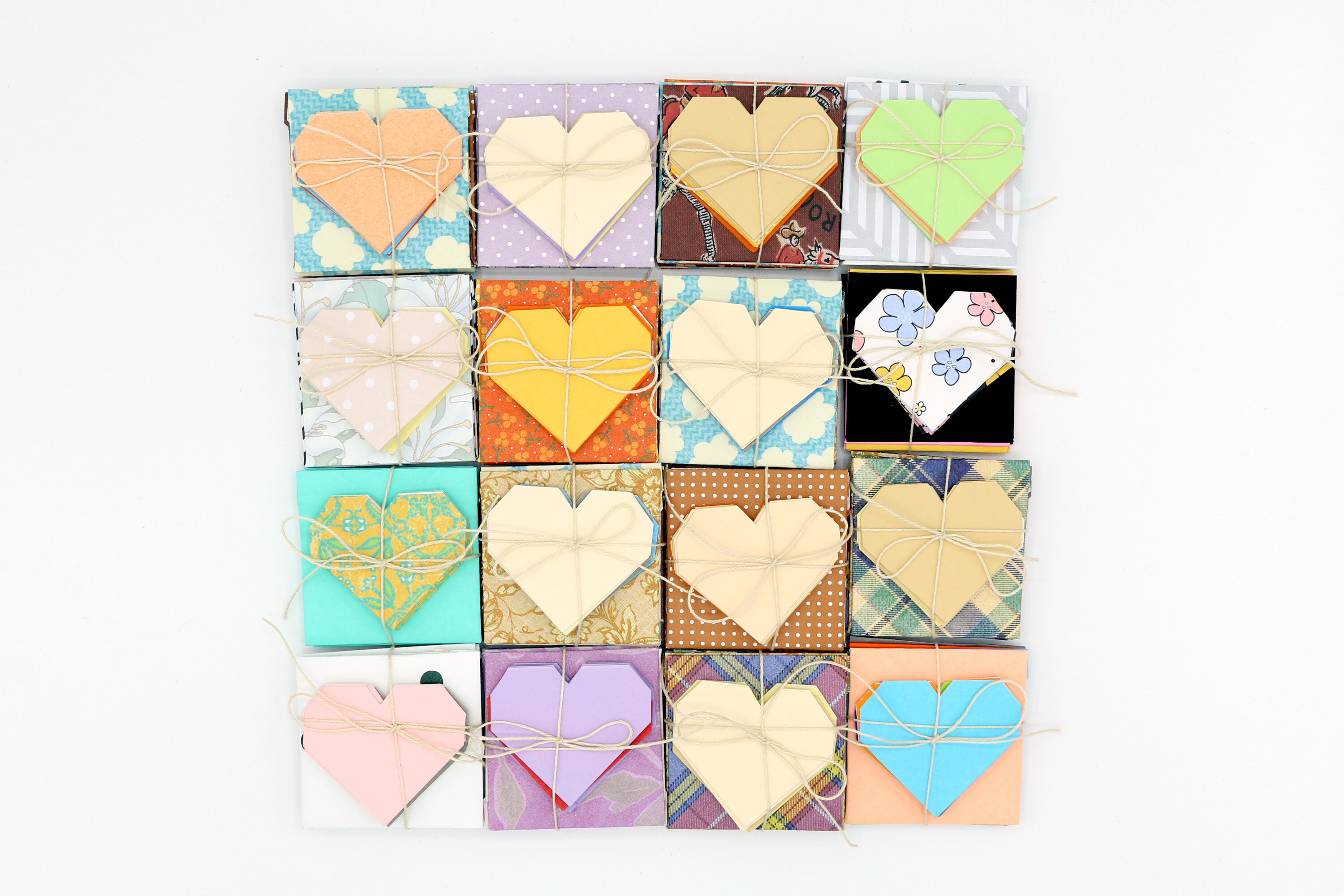 Paper Heart Notes Set of 6 Mini Hearts Envelopes & Sticker Etsy