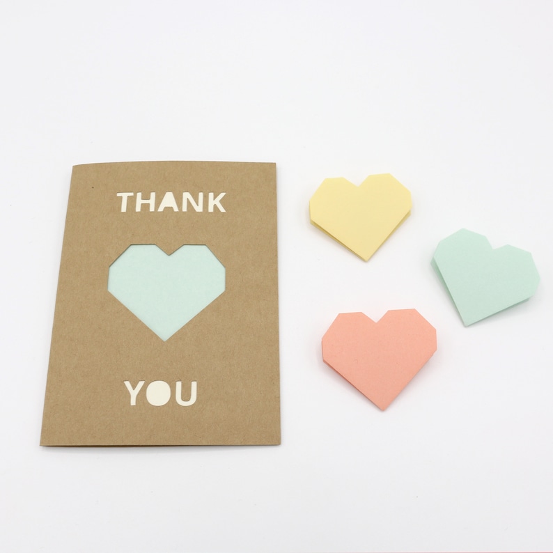 Thank You Card Bundle Folding Heart Thank You Cards Origami Hearts