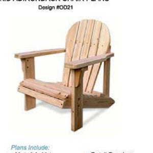 Child Adirondack Chair with Pattern Trace and Cut Woodworking Furniture Plans, Step-By Step Instructions Included, Design # ODF21