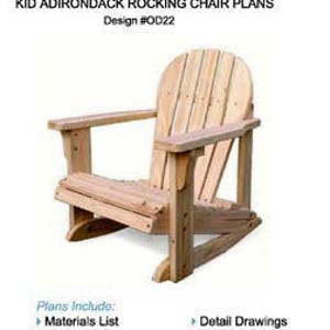 Kid Adirondack Rocking Chair with Pattern Trace and Cut Woodworking Furniture Plans, Step-By Step Instructions Included, Design # ODF22