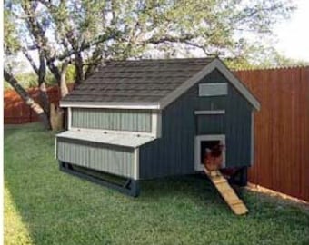 5'x6' Gable Chicken Coop /  Duck House  Blueprints Plans, Material List and Step-By Step Instructions Included, Design 90506MG
