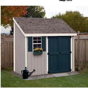 4' x 10' Storage Utility Garden Shed / Building Plans, Material List, Detail Drawings and Step-by- Step Instructions Included, Design 10410