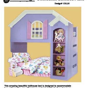 Dollhouse Bunk / Loft Twin Bed Woodworking Plans (Instructions) Do It Yourself, Detail Drawings and Step-by- Step Instructions Included