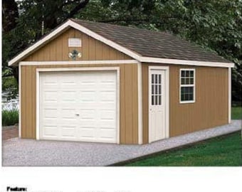 12x20 Gable Garage Building Plans, DIY Workshop Project