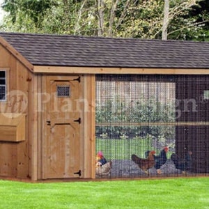 Large Chicken / Duck Coop Plans 6 by 12 Gable / A-frame Roof Style, # 70612CG