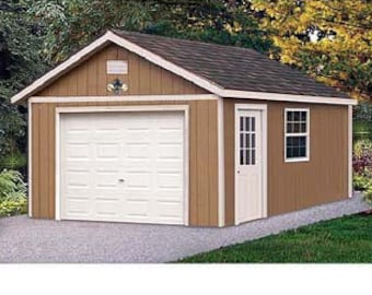 12x16 Garage Shed Building Plans, Material List (Design #51216)