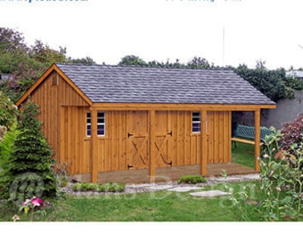 12' X 20' Shed with Porch, Guest House, Cottage or Cabin Building Plans, Material List Included #P51220