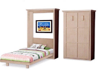 Twin Vertical Wall (Murphy) Bed Woodworking Plans, 1TVWB
