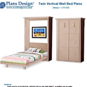 Twin Vertical Wall (Murphy) Bed Woodworking Plans, 1TVWB