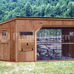 6' x 12' Walk in Modern Chicken Coop Plans, Material List Included # 80612CM