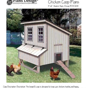 Backyard Chicken House / Coop Plans Modern Roof Style , 90506M