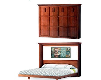 King Horizontal Hiden Wall (Murphy) Bed Woodworking Plans, 1KHWB