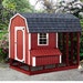 4 ft x 8 ft Chicken Coop with Run Plans, Barn / Gambrel Roof Style, Step-By Step Instructions Included, Design 70408RB