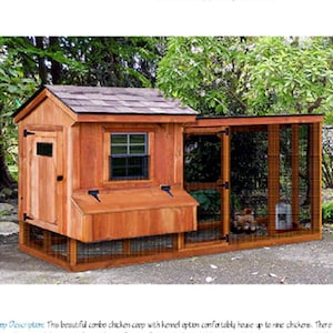 Backyard Chicken Coop Plans with Kennel / Run, Salbox / Lean-to 4 ft x 10 ft Two-in-One Plans, Design 60410SL