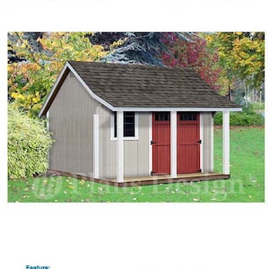 12' X 12' Backyard Storage Shed With Porch Plans / Blueprints, Material ...