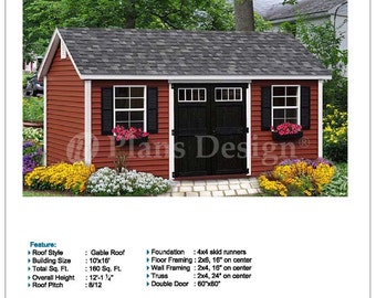 10x16 Gable Shed Plans, Material List, Step-by-Step Instructions