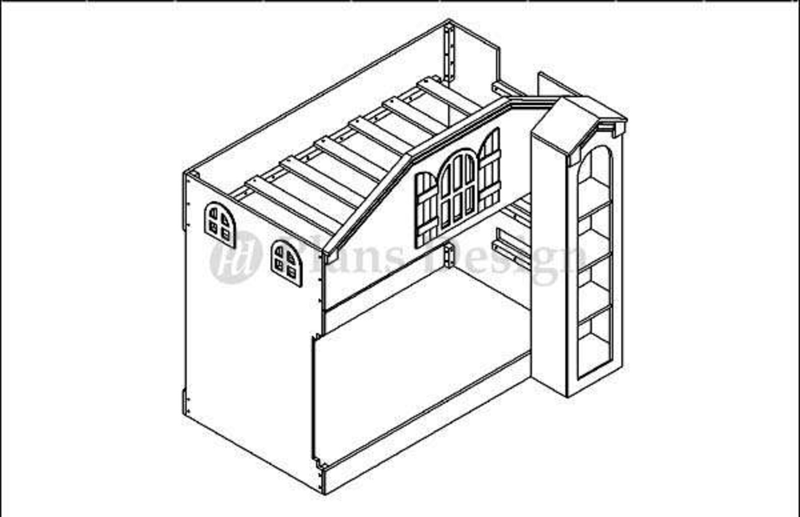 Dollhouse Bunk / Loft Twin Bed Woodworking Plans instructions Do It Yourself, Detail Drawings