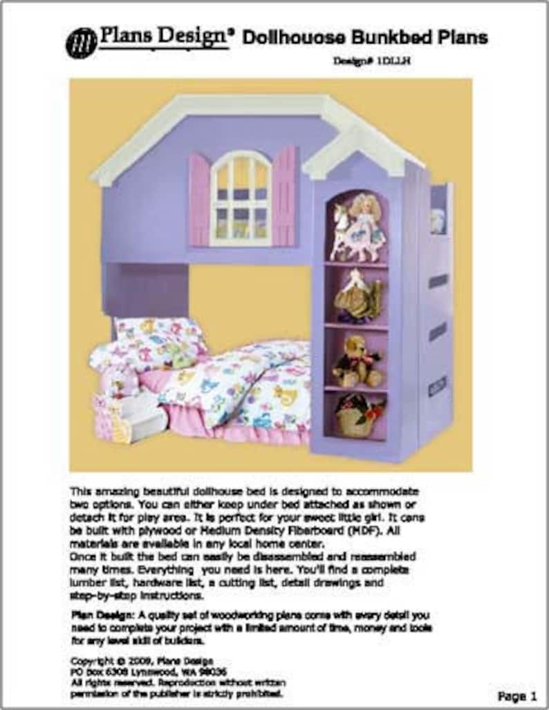 Dollhouse Bunk / Loft Twin Bed Woodworking Plans instructions Do It