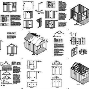 14' X 10' Cabin Loft Backyard Shed With Porch / Blueprints, Material ...