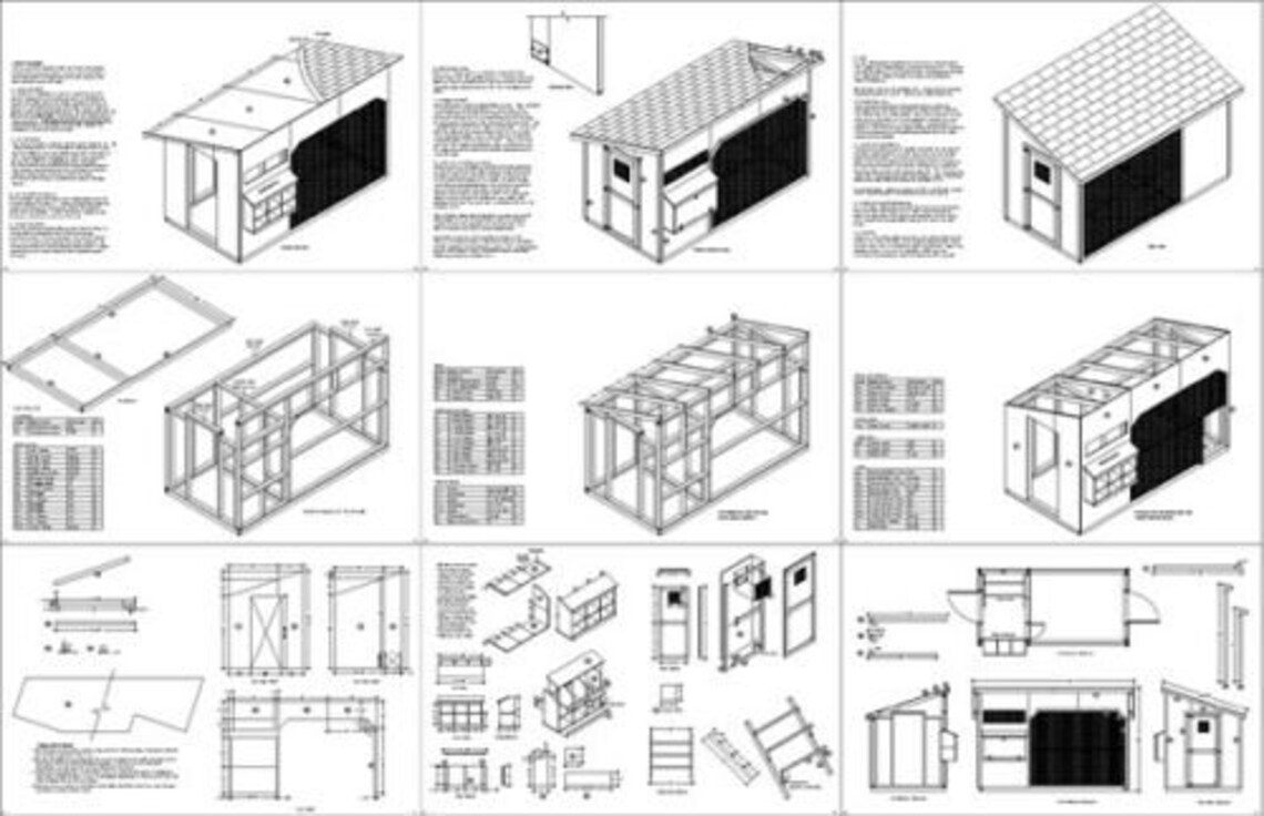 6' X 12' Walk in Modern Chicken Coop Plans Material Etsy