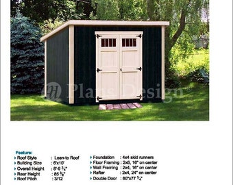 6x10 Modern Shed Plans, Garden Storage, Step-by-Step (Blueprints)