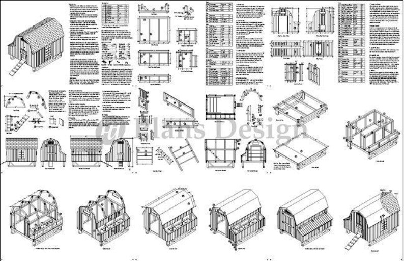 5'x6' Chicken Coop / Duck House Plans Gambrel / Barn Etsy