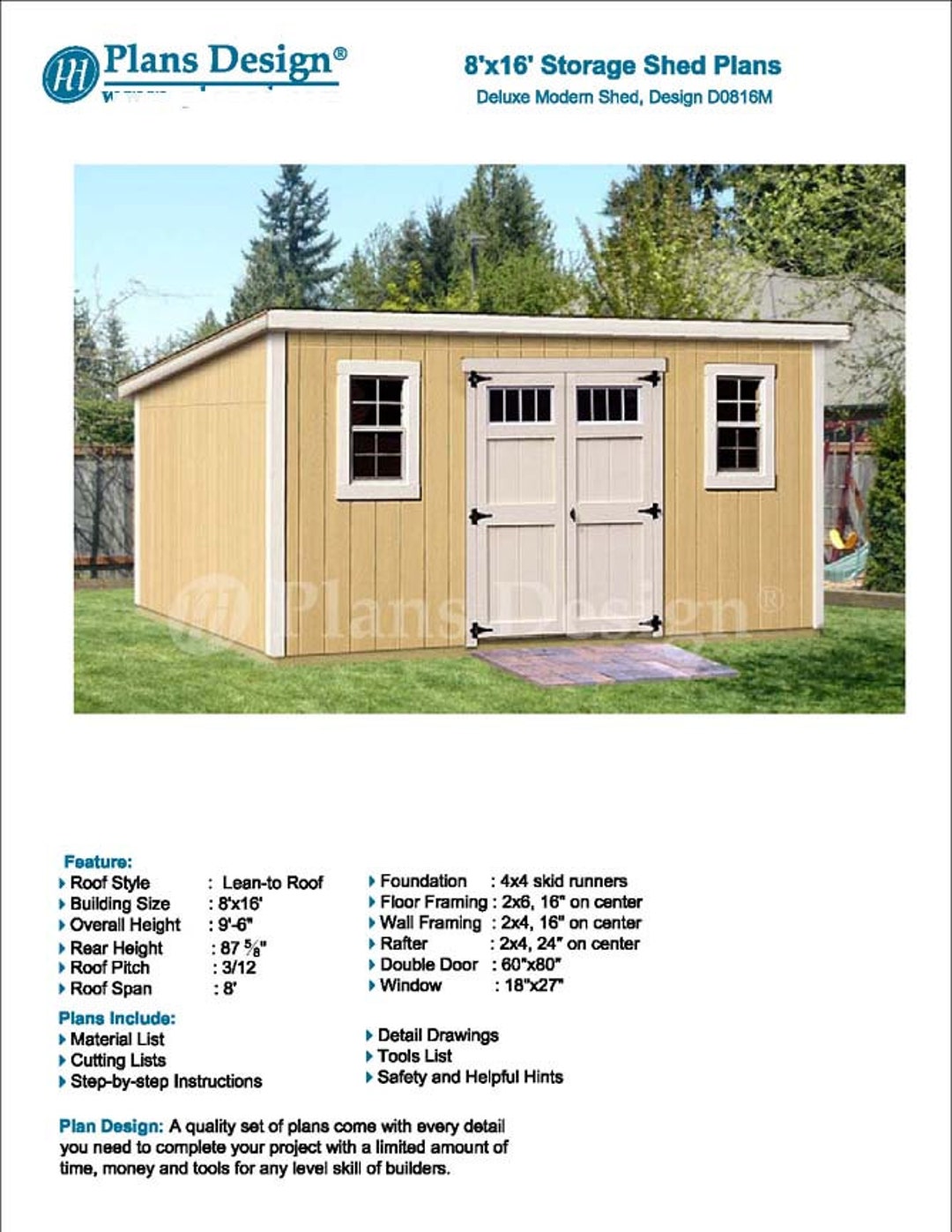 8x16 Storage Shed Plans