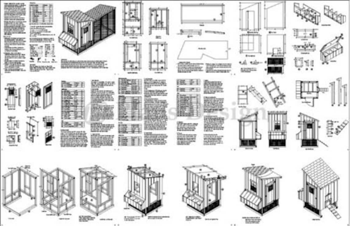 Modern Chicken Coop With Leanto Kennel Combo Project Plans, Design