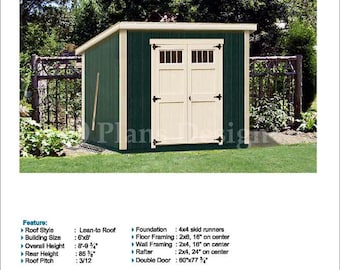 6x8 Modern Shed Plans, Garden Storage Blueprint (Material List Included)