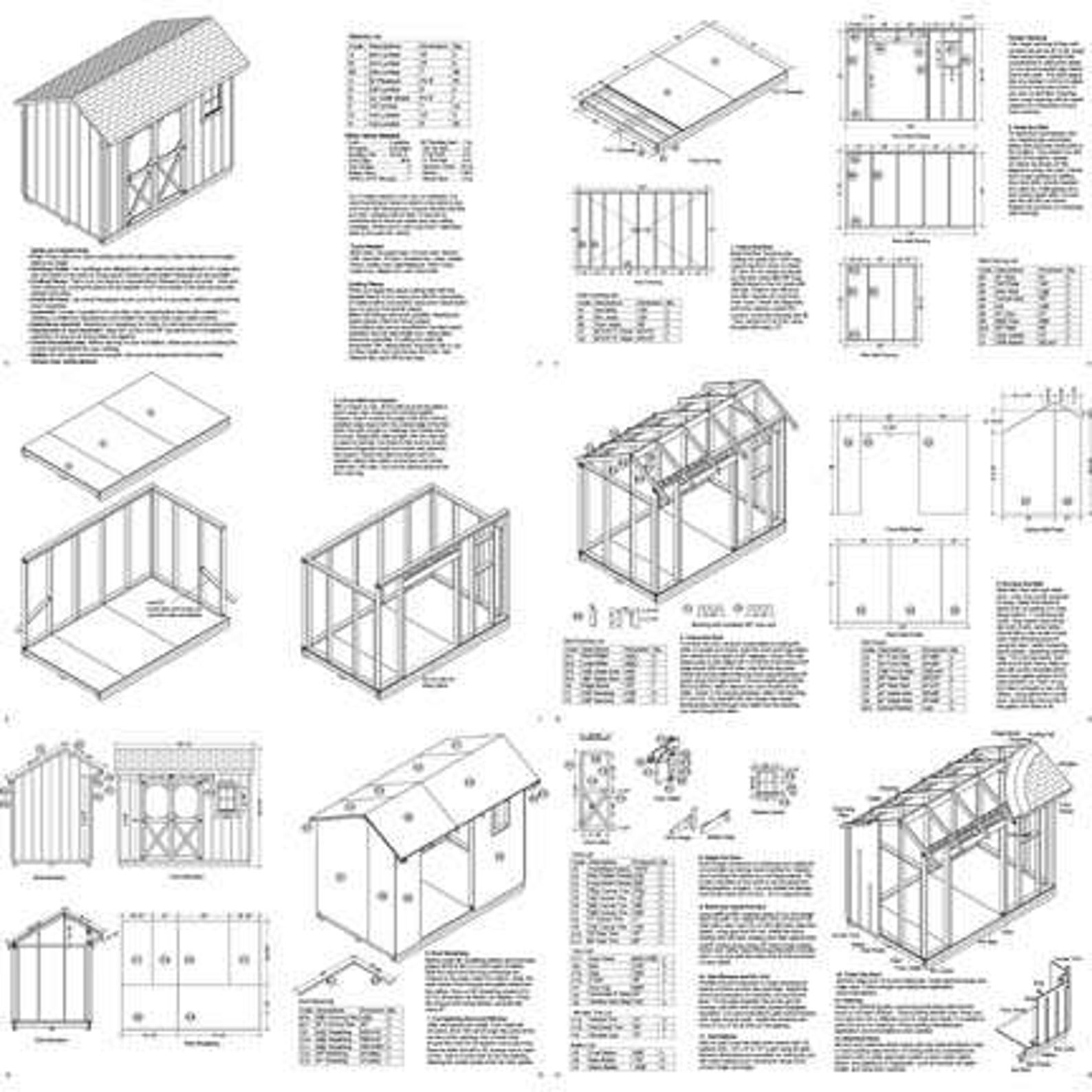 6 Ft X 10 Ft Playhouse or Garden Storage Shed Plans, Saltbox Style