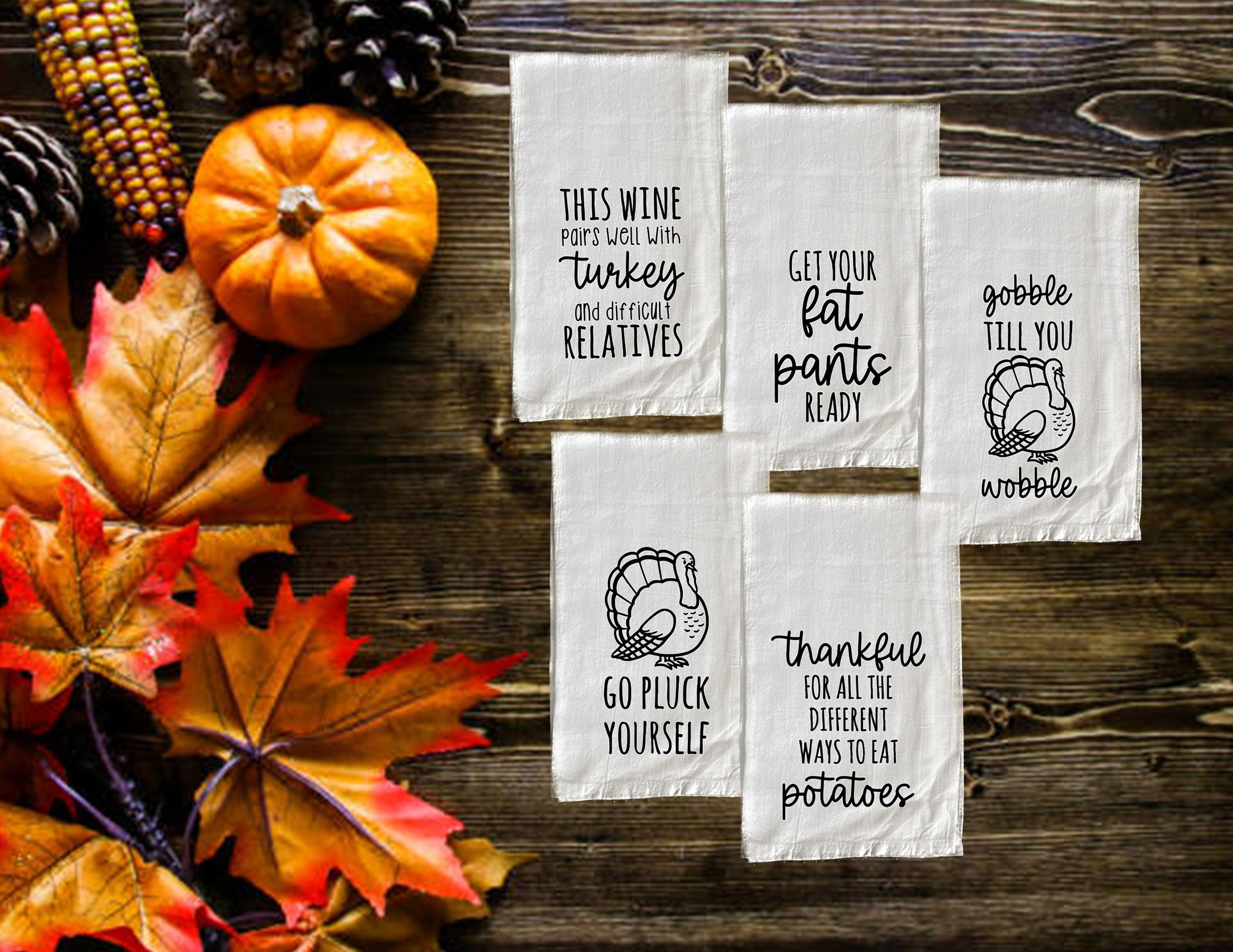 Decorative Thanksgiving Hanging Kitchen Towels (T1)