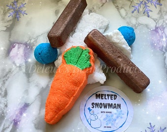 Melted Snowman in a Bag Bath Bomb Set. Snowman Bath Bomb. Stocking Stuffer. Christmas Gift. Winter Bath Bomb. Cute Christmas Gift. Present.