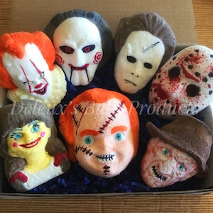 Horror Bath Bomb Box #1. Halloween Bath Bombs. Horror Bath Bombs. Gift for friend. Nightmares. Hand painted Bath Bombs. Gift for Son. Fun