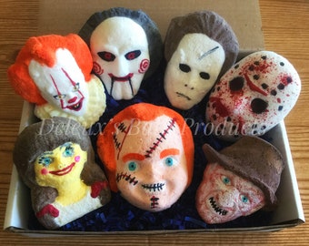 Horror Bath Bomb Box #1. Halloween Bath Bombs. Horror Bath Bombs. Gift for friend. Nightmares. Hand painted Bath Bombs. Gift for Son. Fun