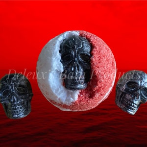 Scary Skull Bath Bomb. Jumbo Bath Bomb. Red and White Swirl Bath Bomb. Halloween Bath Bomb. Large Bath Bomb. Scary Bath Bomb. Halloween Fan