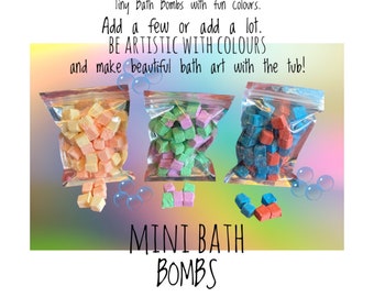 Itty Bitty Bath Bombs. Smaller Than Mini Bath Bombs. Bath Sprinkles. 100g Bath Fizzies. Cute Gift. Bath Confetti. Pretty Bath Art. Assorted