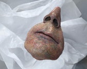human face sculpture, halloween decoration, gothic home decor, curiosities and oddities, creepy garden decoration, antique vintage, handmade